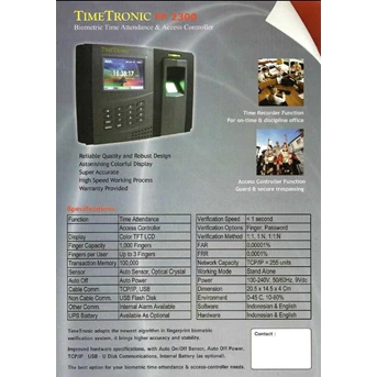 Fingerprint Time Attendance & Access Control TIME TRONIC FP 2300