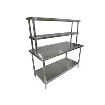 Work Table with Double Overshelf