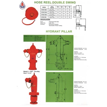 FIRE HOSE REEL DOUBLE SWING, COMPLETE WITH STOP VALVE AND NOZZLE, + 62.21.5330430; 53671197; DIA 1 X 30 M BRAIDED HOSE, Hydrant Pillar 2 way, and one way, Hub email : elje@ centrin.net.id; tel: 021.5330430; website : www.elje4firesafety.com