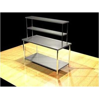 MEJA STAINLESS 2 TINGKAT dengan Double / Single Overshelf