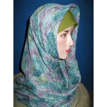 Kerudung Siang Malam Bunga Ijo Ungu