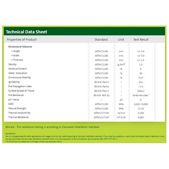 CONWOOD TECHNICAL DATA