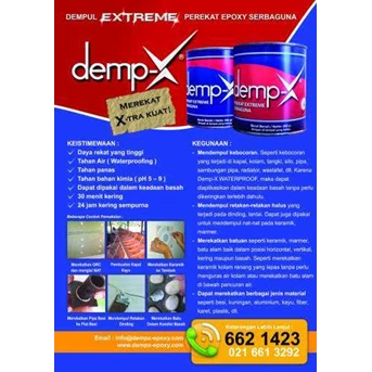 Demp-X, Dempul Extreme Perekat Epoxy Dapat Mendempul dan Merekatkan Berbagai Macam Material Dan WATERPROOF