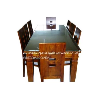 meja makan minimalis 8 kursi