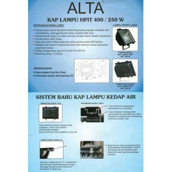 KAP LAMPU HPIT 400/ 250 Watt