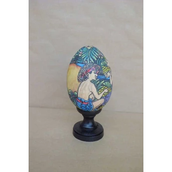 Wooden Duck Egg Painting With Traditional Farming Story