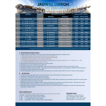 MQ Travel 2012 - 1433H Jadwal Umroh