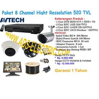 CCTV PAket Murah 520 TVL 8 Chan