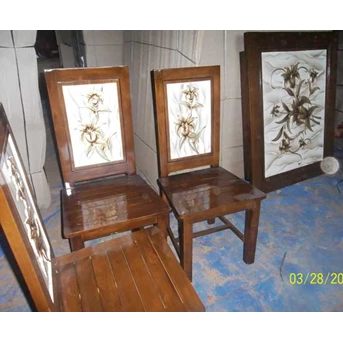 Meja makan motif marmer