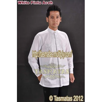 Baju Koko Tasmatas – Model White Pintu Aceh