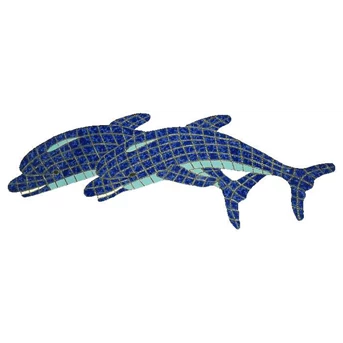 MOSAIC MASS TIPE DECORATIF Twin Dolphin 50 x 123 cm