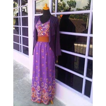 Gamis+ Blezer Bahan Katun dan Kaos