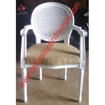 Oval Dining Chair Arm with Rattan, Rattan furniture, indonesia furniture | defurnitureindonesia DFRIC-56