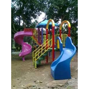 playground seluncur double ( spiral + lengkung)