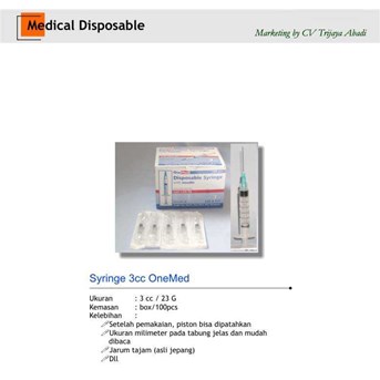 SYRINGE 3 CC ONEMED