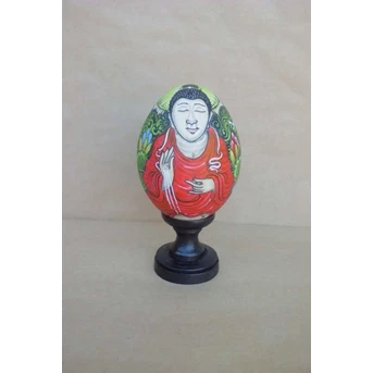 Wooden DUCK Egg With Budha