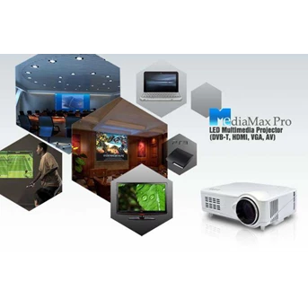 MediaMax Pro - LED Multimedia Projector with TV Recording Function ( DVB-T, HDMI, VGA, AV), distributor grosir toko penjual proyektor murah di jakarta, proyektor support built in TV, Memory card, USB, SPEAKER