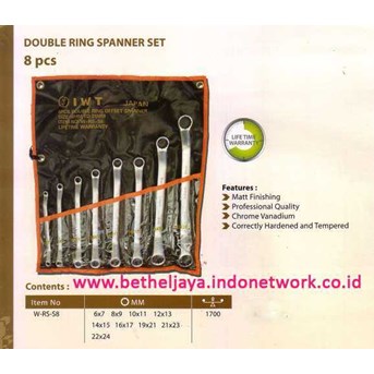 IWT Double ring spanner Wrench Set ( mm ) 8 pcs