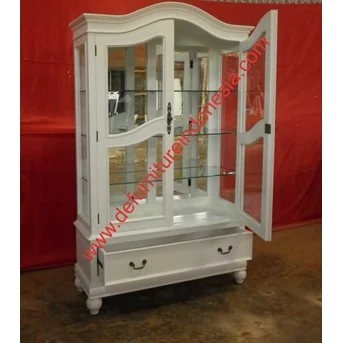 Tall display unit with glass doors, french furniture, painted furniture | defurnitureindonesia DFRIBnW - 47