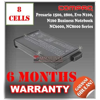 BATERAI/ BATERE/ BATTERY COMPAQ PRESARIO 1500, 1700, 2800, EVO N100, N160, N800, BUSINESS NOTEBOOK NC6000, NC8000 KW1/ COMPATIBLE/ REPLACEMENT