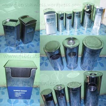Tempat sampah stainless, Tong sampah stainless, Tempat sampah stainless kotak, Tong sampah stainless bulat, Standing ashtray stainless, Harga Tong sampah stainless, Tempat sampah motif