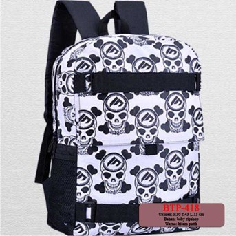 Tas Ransel Backpack Hitam Putih - BTP418