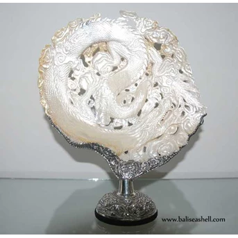 shell crafts art with silver925 carving