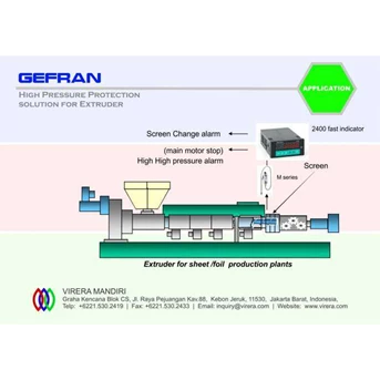 APPLICATION - GEFRAN - High Pressure Protection for Extruder
