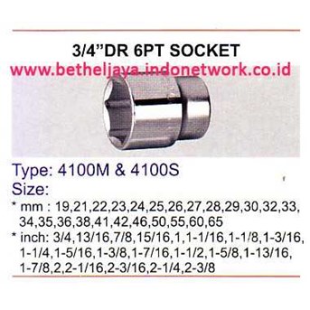 Lippro Socket 6PT-3/ 4 DR type 4100M & 4100S