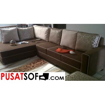 Sofa L-Shape Standard Fabric 4 Seaters