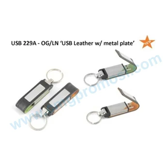 USB FLASHDISK GANTUNGAN KUNCI KULIT METAL LW USB 299A