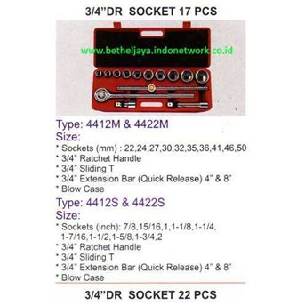 Lippro 3/ 4 dr Socket set @ 17 pcs Japan