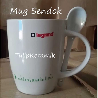 Mug Sendok Keramik - Mug Souvenir Promosi