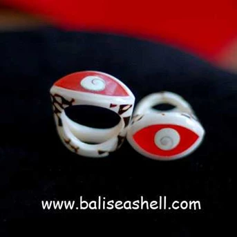 Ring Shell Art Fashion Jewellery / Model Perhiasan Cincin Kerang Warna Merah