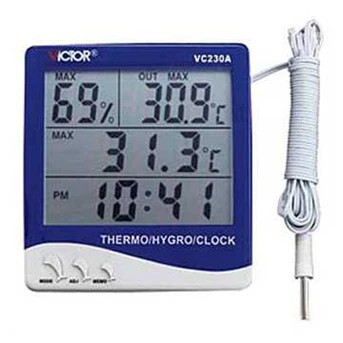 HYGROMETER, Digital Thermo Hygro Clock ( Blue), Ready Stock