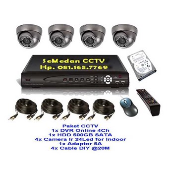 PAKET CCTV 4 CAMERA IR 24LED