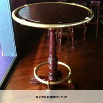 Round Bar Table with Brass