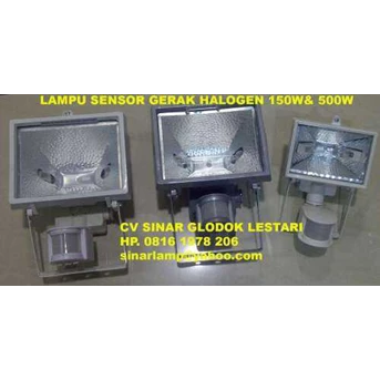 Sensor Gerak + Lampu Halogen 150W dan 500W