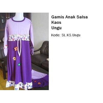 Gamis Anak Cantik Kaos ( SL.KS.Ungu)