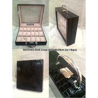 WATCHES BOX CROCO ISI 18 PCS SUPER