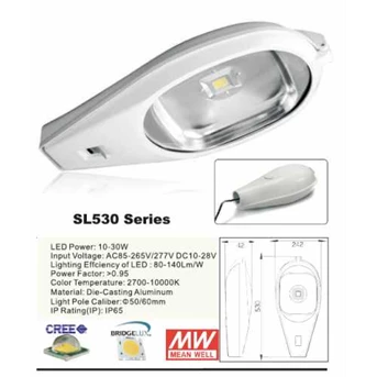 GM-SL 530 Led Street Light/ Lampu Jalan Led 10w/ 20w/ 30w Input Voltage 220VAC or 12 Vdc Merk GAMMALED