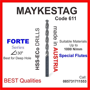 Drill / Mata Bor HSS-ECo Maykestag 611 DIN 338 FORTE for Deep Hole
