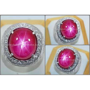 Batu Mulia Hot Pinkish Red SAFIR Star Mulus - SPS 194