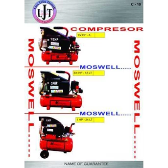 C-10 KOMPRESOR COMPRESSOR MOSWELL 1/ 2 HP, 3/ 4 HP, 1HP . 8LTR, 12 LTR, 24 LTR
