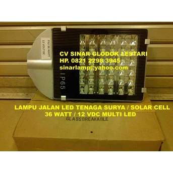 Lampu Jalan LED Tenaga Surya Solar Cell 36W 12V