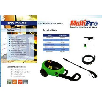 MULTIPRO HIGH PRESSURE TYPE HPW 750-MP