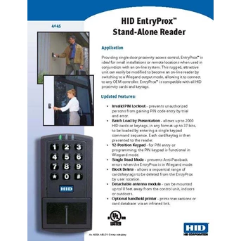 Akses kontrol HID entryprox ID card and Pin code