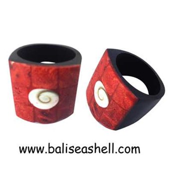Red Coral Ring Art Design Bali / Cincin Koral Merah Desain Bali