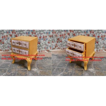Indonesia furniture, Nigthstand 2 drawer with upholst, duco furniture | CV. DE EF INDONESIA Defurnitureindonesia DFRIBT-80