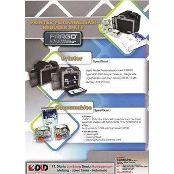 Fargo HDP 5000 printer Personalisasi Reguler e-KTP